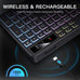 Soueto Wireless Keyboard with RGB Backlit, Phone Holder for Mac/PC, Black