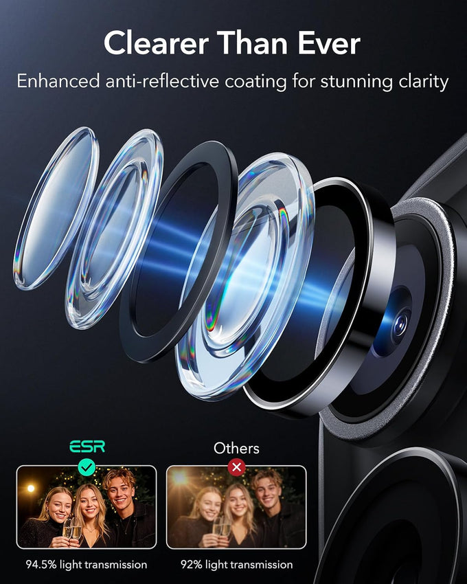 ESR for iPhone 17 Pro Max/17 Pro Camera Lens Protector, 1 Pack, Black