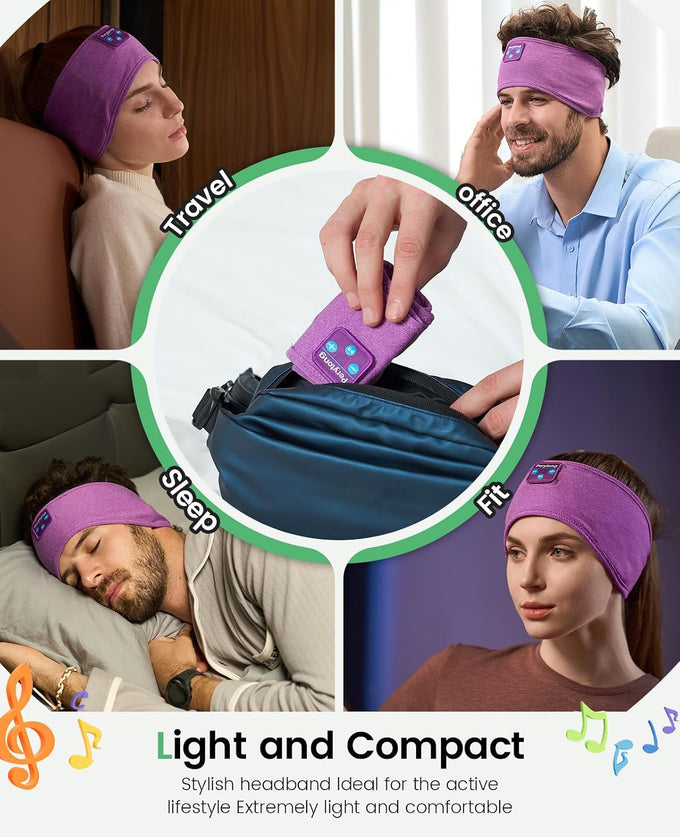 Perytong Sleep Headphones Tech Gadgets Bluetooth Headband for Women Headband Headphone with Ultra-Thin HD Speakers & Mic, Perfect for Sleeping Yoga Running Workout Travel Sports Unique Gifts