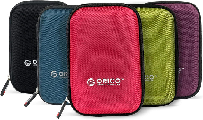 ORICO Hard Drive Case 2.5 inch External Drive Storage Carrying Bag Waterproof Shockproof with Inner Size 5.5x3.5x1.0inch for Organizing HDD and Electronic Accessories, Blue(PHD-25)