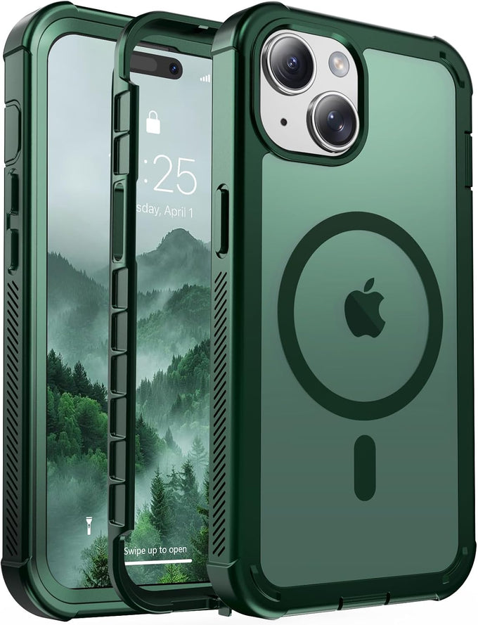 jaroco Magnetic for iPhone 17 Case Heavy Duty Protection Army Green
