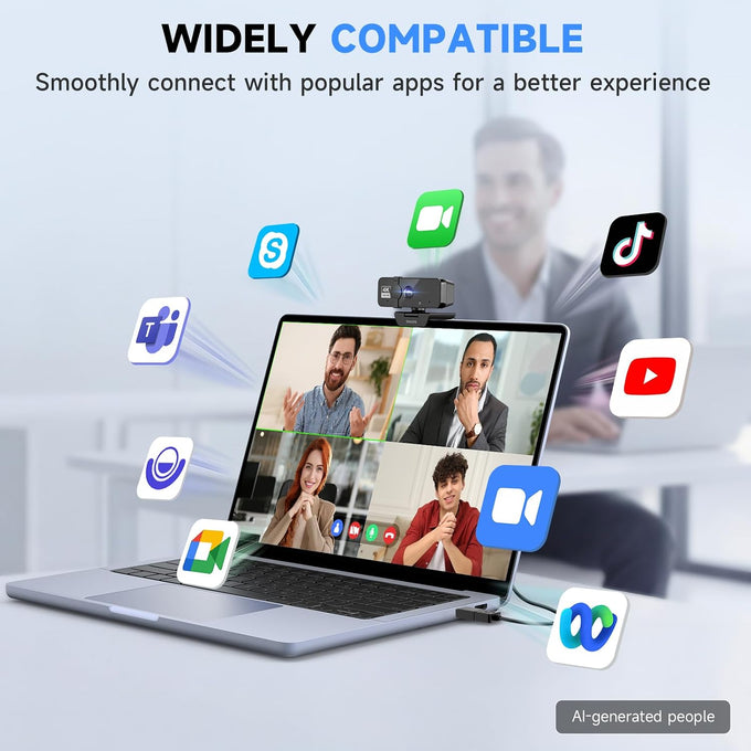 PHILIPS 4K Webcam for PC with Microphone, Computer Camera for Meetings