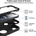 Jiunai for iPhone 16e Case 17e Cover Heavy Duty Shockproof Rugged Black