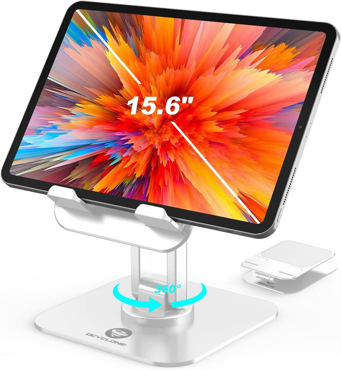 OCYCLONE iPad Stand, 360° Rotating iPad Tablet Stand Holder for Desk, Black