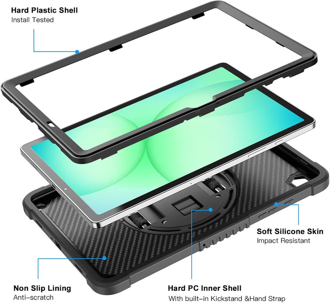 ZtotopCases for Samsung Galaxy Tab A11+ Plus/A9+ 11-Inch 2025/2023, Black