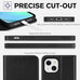 TUCCH Wallet Case for iPhone 13 (6.1") 2021, 3 Card Holders, Black