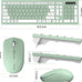 Wireless Keyboard and Mouse Combo Silent for Office and Home(Avocado Green)