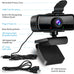 1080P HD Webcam with Microphone and Privacy Cover, USB Plug & Play Computer Camera, 120° Wide Angle Fixed Focus Web Camera for Video Conferencing, Online Learning, Streaming and Gaming