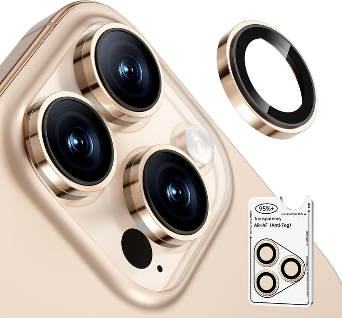 2 Pack Camera Lens Protector for iPhone 17 Pro Max/17 Pro/16 Pro Max/16 Pro/15 Pro Max/15 Pro/14 Pro Max/14 Pro [1:1 Invisible Fit] Military Grade Glass & Metal Camera Cover, Sliver