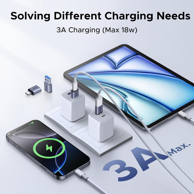 UGREEN USB to USB C Adapter Combo 4-Pack, 10Gbps USB C Converter Space Gray