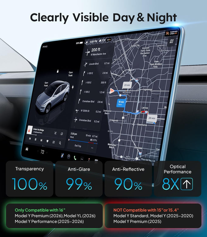 Wigoo for 2026 Tesla Model Y Juniper/Model Y L Screen Protector, 16", Matte