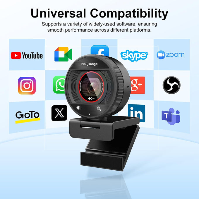 4K Webcam for PC Computer PDAF Autofocus with Built-in Microphone Windows