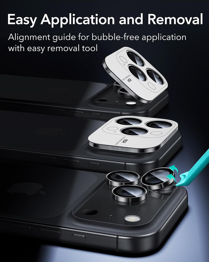ESR for iPhone 17 Pro Max/17 Pro Camera Lens Protector, 1 Pack, Black