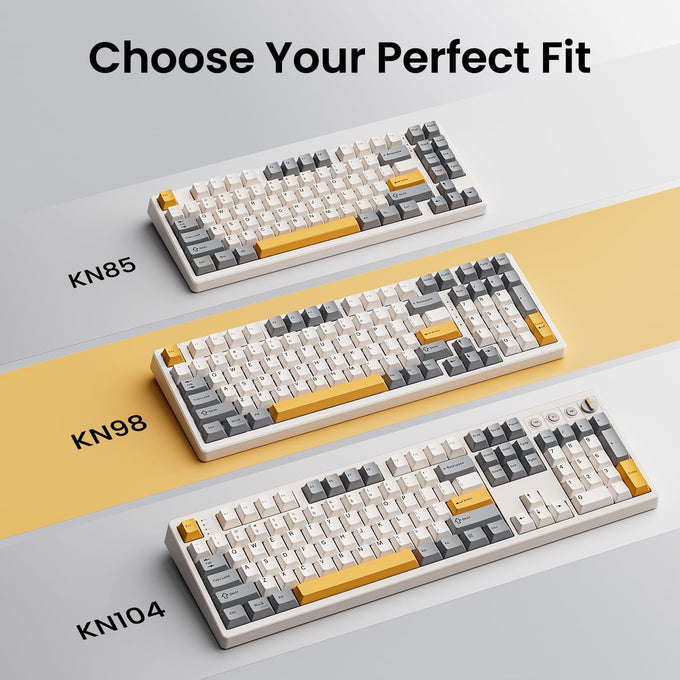 Kisnt KN85 Wireless Mechanical Keyboard, 75% Layout, Bluetooth/2.4GHz/USB-C, Custom RGB Backlit, Hot-Swappable Linear Switch, Creamy Sound for Gaming/Typing (Retro Beige)