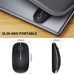 VssoPlor Wireless Mouse, 2.4G Slim Computer Laptop Mouse, Black and Gold