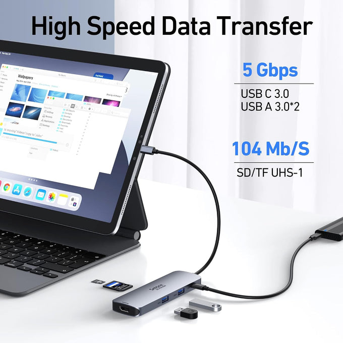 Selore USB C Docking Station Dual Monitor, USB C to Dual HDMI Adapter