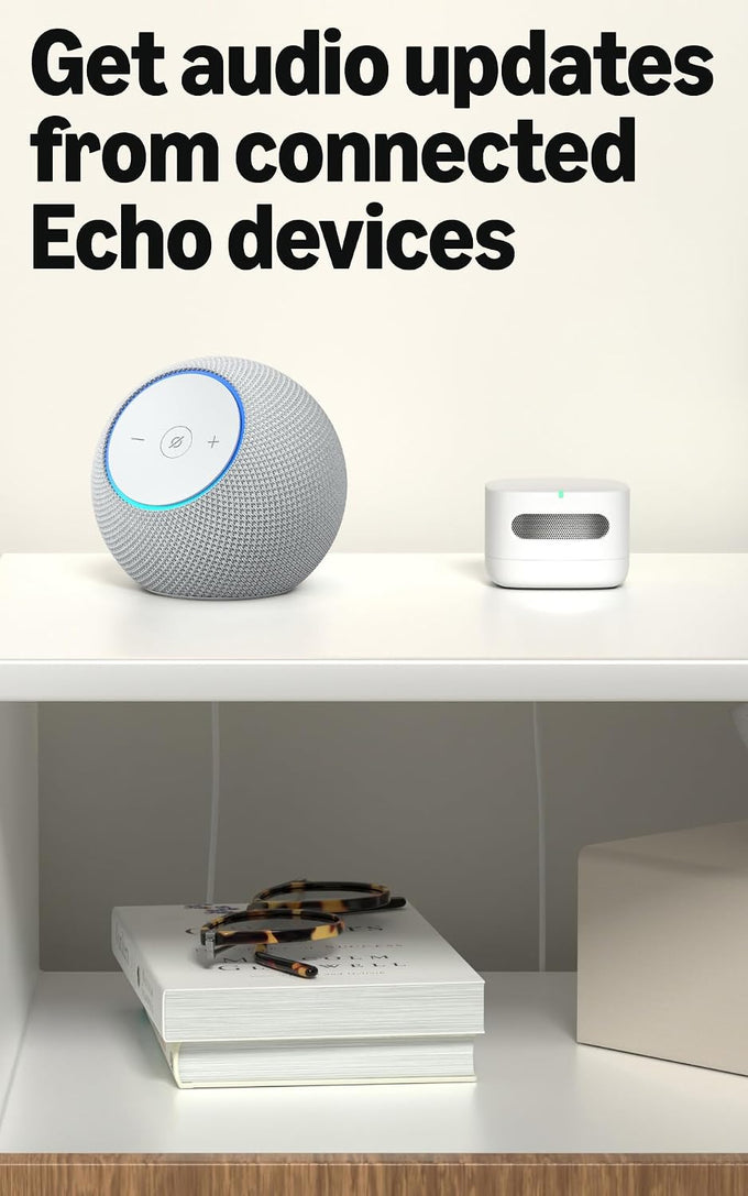 Amazon Smart Air Quality Monitor, Detects temperature, humidity, carbon monoxide, PM2.5 and VOCs, Get notifications when air quality drops, Works with Alexa