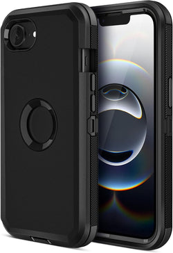 Jiunai for iPhone 16e Case 17e Cover Heavy Duty Shockproof Rugged Black