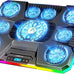 ChillCore Laptop Cooling Pad, RGB Lights Laptop Cooler 9 Fans for 15.6-19.3 Inch Laptops, Gaming Laptop Fan Cooling Pad with 8 Height Stands, 2 USB Ports - A21 Blue