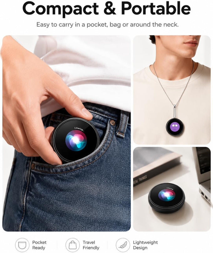 Z01 Smart AI Companion Badge Wearable Bluetooth Language Translator Device