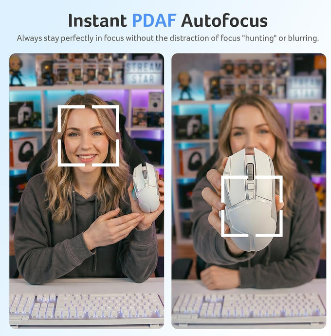 Acer A640 4K Webcam with AI Noise Canceling Mic for Streaming Meetings