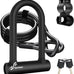 Sportneer Bike Lock: Heavy Duty Anti Theft Bike U Lock with 5ft Security Steel Cable - 17mm Shackle Bicycle U-Locks with 2 Keys & Mounting Bracket for Road Mountain Bike, Size 7.76''x5.02'', 1.64lb
