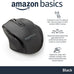 Amazon Basics Portable Wireless Computer Mouse, Ergonomic, 2.4 GHz Optical, DPI Adjustable, Easy to Use, Compatible With PC, Mac, Laptop, Black