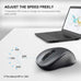WisFox 2.4GHz Wireless Mouse for Laptop, Ergonomic 6-Button Design, Grey