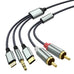 3 in 1 Lightning USB C 3.5mm to 2 RCA Audio Cable for Car Amplifier