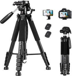 VICTIV 74” Camera Tripod, Tripod for Camera and Phone with Phone Holder
