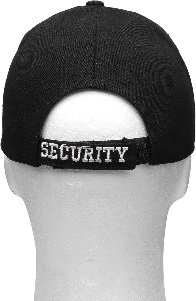 Falari Security Hat Baseball Cap - Gold or White Embroidery Security Front, Bill & Back - Adjustable Size