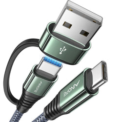 AINOPE 60W 10FT USB C Cable Fast Charging with USB Adapter