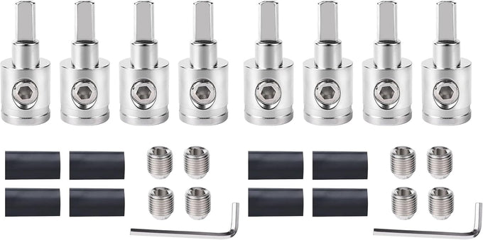 4PCS Heavy-Duty Car Stereo Audio Wire Reducer - 0 Gauge to 4 Gauge for Amp Input, AWG Pin Power & Ground Connection