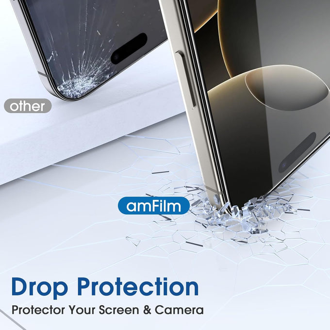 amFilm OneTouch for iPhone 16 Pro Screen Protector 6.3'' Tempered Glass