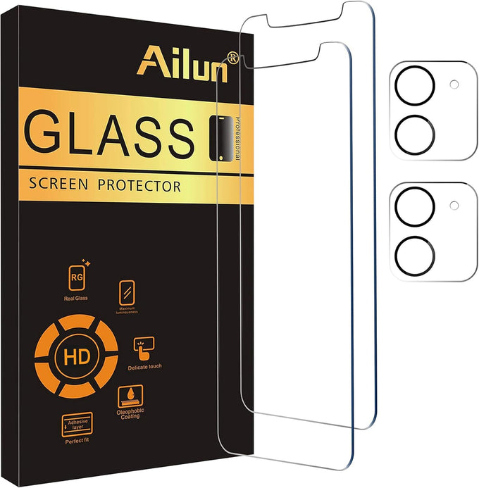 Ailun Screen Protector + Camera Lens Protector for iPhone 13, 2+2 Pack