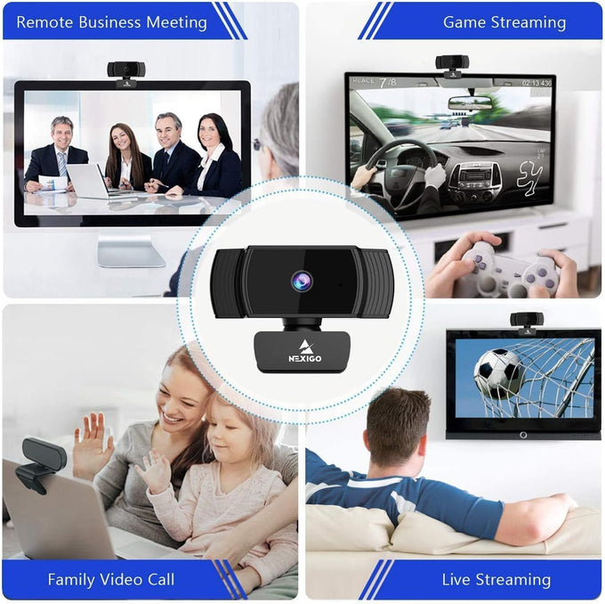 NexiGo N930AF Webcam with Microphone for Desktop, Autofocus, Webcam for Laptop, Computer Camera, 1080p HD USB Web Camera, Compatible with Zoom/Switch 2/Teams/Webex