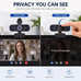 1080P Webcam with Microphone and Privacy Cover Plug&Play