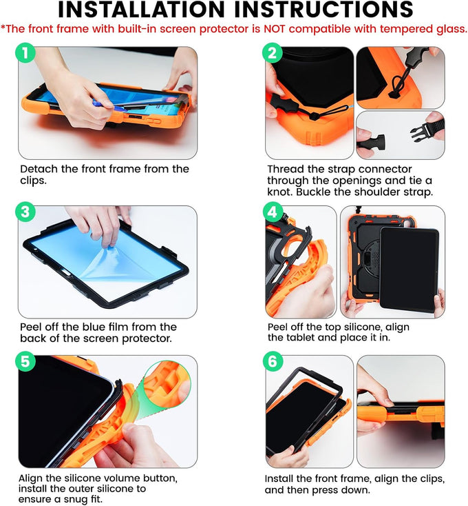 SEYMAC Case for iPad (A16) 11th/10th Generation (11″/10.9″), Black