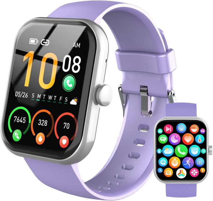 2026 Smart Watch for Men Women (Answer/Make Call), 1.96" HD Fitness Tracker Running Watch, IP68 Waterproof,Pedometer, Sleep/Step/Activity/Heart Rate Monitor,110+ Sport Mode Smartwatch for Android,Pink