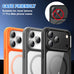 1 Pack Compatible for iPhone 17 Pro Max Camera Lens Protector Glitter, Bling Diamond Ring Anti-scratch 9H Tempered Lens Cover Easy Installation iPhone 17 Pro Max Lens Protector-Diamond Orange