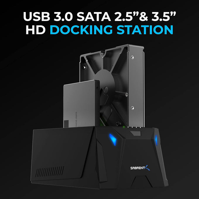 SABRENT USB 3.0 Dual Bay Hard Drive Docking Station & Cloner (EC-HD2B)