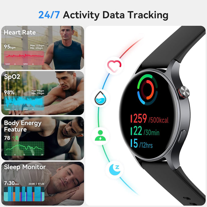 aeac Smart Watch for Men Women, Answer/Make Call, 1.32'' AMOLED Screen