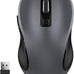 WisFox 2.4GHz Wireless Mouse for Laptop, Ergonomic 6-Button Design, Grey