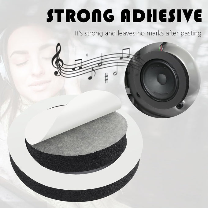 4PCS 6.5 Speaker Rings,Self Adhesive Speaker Foam for Enhancing Stereo Sound,High Resilience Speaker Baffles 6.5 inch Car Audio Accessories Avoid Sound Diffusion for Car SUV Truck