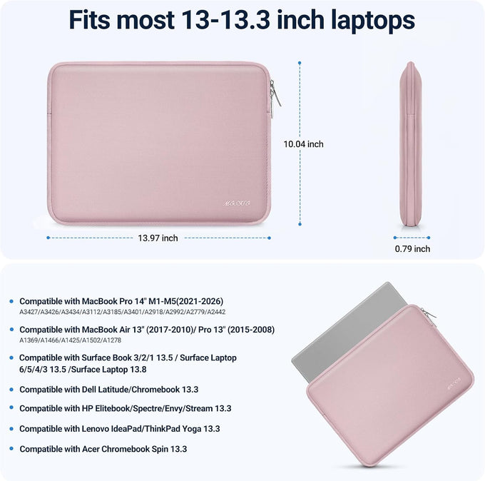 MOSISO Laptop Case 13.3 inch, 13-13.3 inch Laptop Sleeve with Small Case