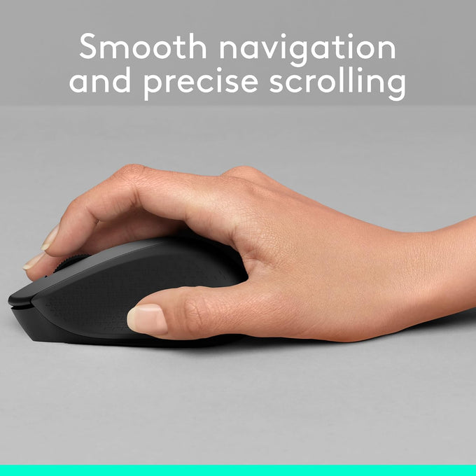 Logitech M330 Silent Plus Full Size 2.4 GHz Wireless Mouse - Black