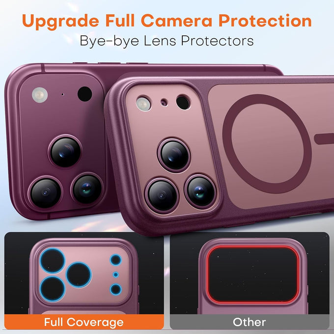 TAURI for iPhone 18 Pro Case, Compatible with MagSafe, Burgundy