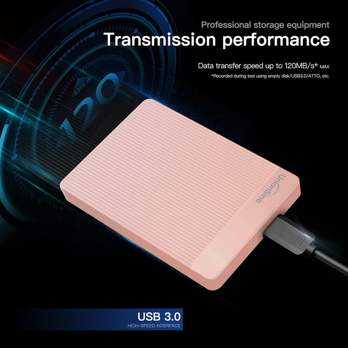 UnionSine 500GB Ultra Slim Portable External Hard Drive HDD-USB 3.0
