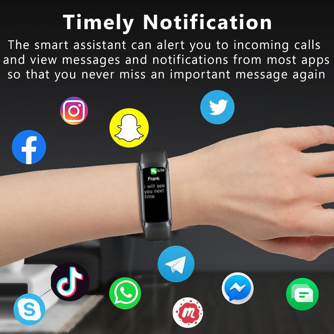 TROTY Fitness Tracker with Heart Rate/Blood Oxygen/Sleep Monitor, 20+ Sports Modes Smart Watches for Women/Men, Activity & Step Tracker Smart Watch for Android/iOS Phones (Black)