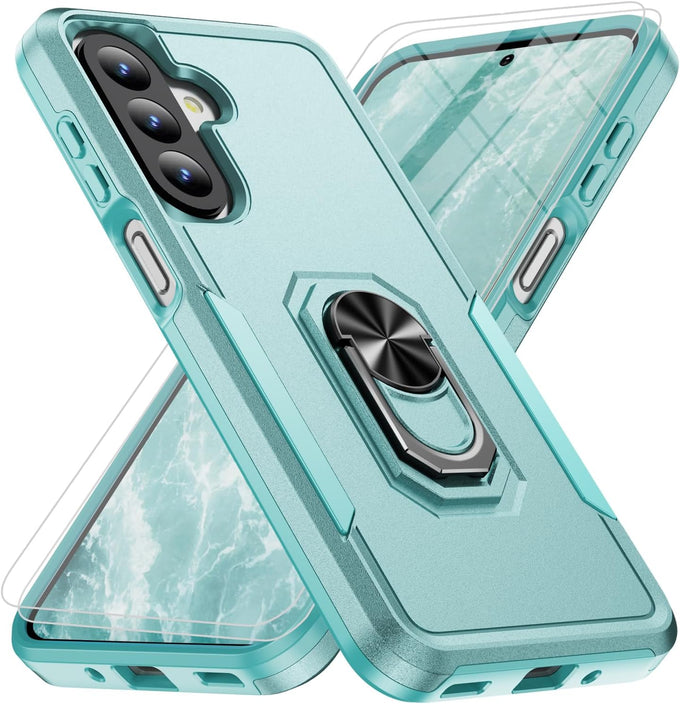 for Samsung Galaxy A17/A26 5G Phone Case [15 FT Military Grade Drop Protection] with 2x Tempered Glass Screen Protector, Heavy-Duty Shockproof Magnetic Kickstand Case for Galaxy A17/A26 5G (Dark Blue)